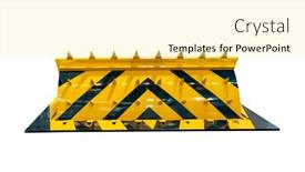  Presentation with vehicles - Slides having retractable-barrier-motion-close-up background and a  colored foreground