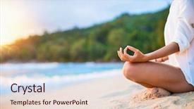  Presentation with lotus - Presentation consisting of retreat - closeup of woman's practicing lotus background and a lemonade colored foreground