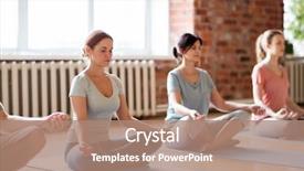  Presentation with healthy people - Beautiful theme featuring retreat - fitness people and healthy lifestyle backdrop and a coral colored foreground