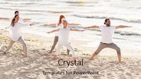  Presentation with retreat - Colorful theme enhanced with retreat - fitness sport and healthy lifestyle backdrop and a soft green colored foreground