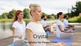  Presentation with healthy lifestyle - Presentation theme having retreat - fitness sport yoga and healthy background and a soft green colored foreground