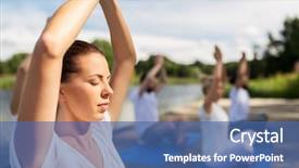  Presentation with retreat - Cool new presentation with retreat - fitness sport yoga and healthy backdrop and a ocean colored foreground