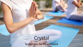  Presentation with retreat - Audience pleasing PPT layouts consisting of retreat - fitness sport yoga and healthy backdrop and a light blue colored foreground