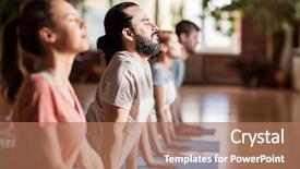  Presentation with healthy lifestyle - Slide set with retreat - fitness yoga and healthy lifestyle background and a coral colored foreground