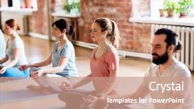  Presentation with healthy lifestyle - Beautiful PPT layouts featuring retreat - fitness yoga and healthy lifestyle backdrop and a coral colored foreground