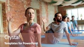  Presentation with clean water healthy concept - Beautiful slide deck featuring retreat - fitness yoga and healthy lifestyle backdrop and a violet colored foreground