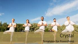  Presentation with tree river - Slides having retreat - yoga fitness sport and healthy background and a yellow colored foreground