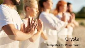  Presentation with retreat - Amazing presentation design having retreat - yoga fitness sport and healthy backdrop and a lemonade colored foreground