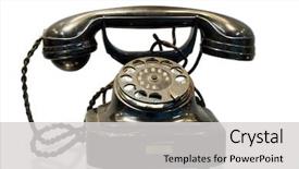  Presentation with desktop - Cool new slides with retro 1950 - automatic telephone exchange system desktop backdrop and a light gray colored foreground