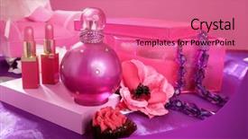  Presentation with 1950s style - Presentation design having retro 1950 - barbie style fashion makeup vanity background and a coral colored foreground