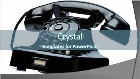  Presentation with old telephone - Cool new PPT theme with retro 1950 - old old land line telephone backdrop and a ocean colored foreground