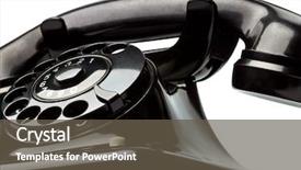  Presentation with old telephone - PPT theme featuring retro 1950 - old old landline telephone phone background and a  colored foreground