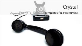  Presentation with old telephone - Theme having retro 1950 - old old landline telephone phone background and a  colored foreground