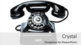  Presentation with old telephone - Slides featuring retro 1950 - old old landline telephone phone background and a white colored foreground