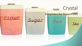  Presentation with 1950s - Beautiful theme featuring retro 1950's kitchen storage backdrop and a cream colored foreground