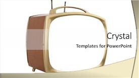  Presentation with 1950s - PPT theme with retro 1950s portable television background and a white colored foreground