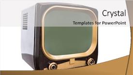  Presentation with 1950s - Presentation design enhanced with retro 1950s television isolated background and a light gray colored foreground