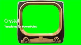  Presentation with green screen - Amazing slides having retro 1950s television with chroma backdrop and a black colored foreground