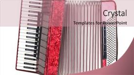  Presentation with accordion - PPT theme enhanced with retro accordion isolated on white background and a coral colored foreground