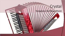  Presentation with accordion - Amazing presentation theme having retro accordion isolated on white backdrop and a coral colored foreground