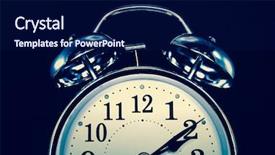  Presentation with alarm - Slide deck featuring retro alarm clock concept insomnia background and a navy blue colored foreground