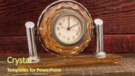  Presentation with alarm - Presentation design featuring retro alarm clock background and a tawny brown colored foreground