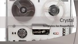  Presentation with tape recorder - Audience pleasing presentation design consisting of retro audio tape recorder backdrop and a light gray colored foreground