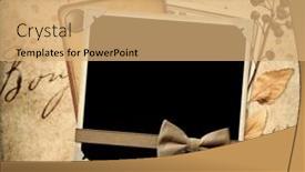  Presentation with scrapbooking - Slides having retro-background-with-old-photo background and a coral colored foreground