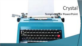  Presentation with retro - PPT theme consisting of retro blue typewriter background and a white colored foreground