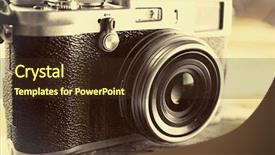  Presentation with old wooden table food - Beautiful slides featuring retro camera on old wooden backdrop and a tawny brown colored foreground