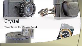  Presentation with 1940 - Slides having retro camera background and a white colored foreground