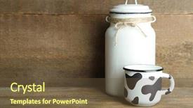  Presentation with cow milk - Slide set with retro can for milk background and a tawny brown colored foreground