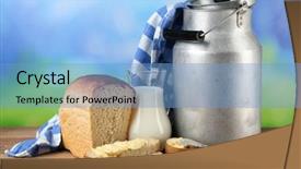  Presentation with cow milk - Colorful PPT theme enhanced with retro can for milk backdrop and a light blue colored foreground