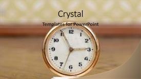  Presentation with vintage clock - Beautiful slides featuring ground turmeric in a spoon on wooden surface backdrop and a gold colored foreground