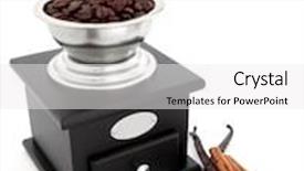  Presentation with coffee pods - Colorful theme enhanced with fresh roasted beans vanilla pods backdrop and a white colored foreground