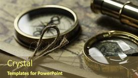  Presentation with compass map - Colorful slide set enhanced with retro compass with old map and spyglass backdrop and a tawny brown colored foreground