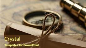  Presentation with old map - Colorful slide set enhanced with retro compass with old map and spyglass backdrop and a tawny brown colored foreground