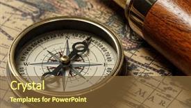  Presentation with compass map - Slide set with retro compass with old map background and a tawny brown colored foreground