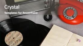  Presentation with retro radio - Audience pleasing presentation consisting of retro composition with old phone backdrop and a gray colored foreground