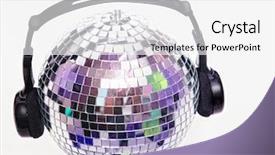  Presentation with disco - Slides consisting of retro dance - shiny disco ball with headphones background and a white colored foreground