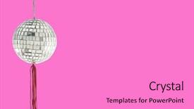  Presentation with disco ball - Cool new presentation with retro disco ball with copy backdrop and a lilac colored foreground