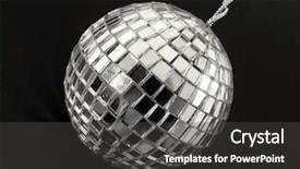  Presentation with disco ball - Amazing PPT theme having retro disco ball on black backdrop and a dark gray colored foreground