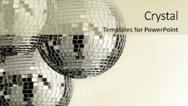 Presentation with 70s - Colorful PPT theme enhanced with retro disco balls backdrop and a soft green colored foreground