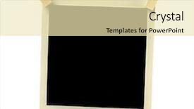  Presentation with film - Presentation design featuring retro film blank hanging on a rope held by clothespins isolated on white background and a blonde colored foreground