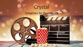  Presentation with accessories - Amazing presentation design having retro film production accessories placed backdrop and a red colored foreground