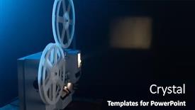  Presentation with film reels - Theme having retro-film-projector-with-8mm background and a black colored foreground