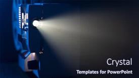  Presentation with film reels - Audience pleasing PPT layouts consisting of retro-film-projector-with-8mm backdrop and a wine colored foreground