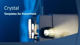  Presentation with film reels - Slides enhanced with retro-film-projector-with-8mm background and a ocean colored foreground