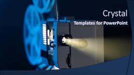  Presentation with film reels - Amazing theme having retro-film-projector-with-8mm backdrop and a navy blue colored foreground