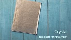  Presentation with retro - Slide deck enhanced with retro folder on old blue background and a ocean colored foreground